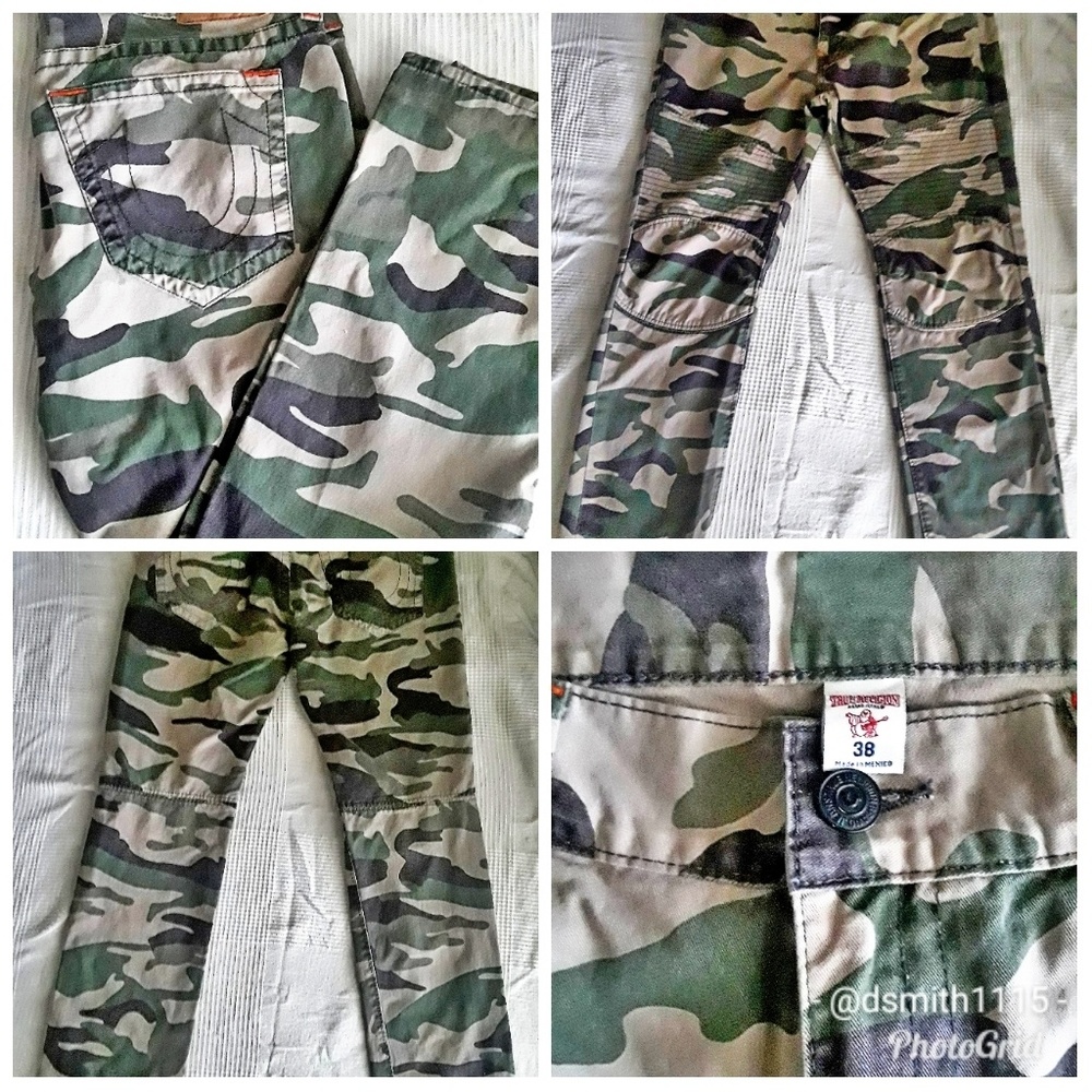 Men's True Religion Camo Skinny Moto Jeans
